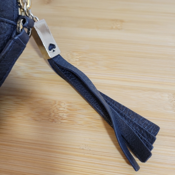 KATE SPADE Grey Street Mindy black pebbled leather tassel crossbody camera bag - Picture 10 of 10